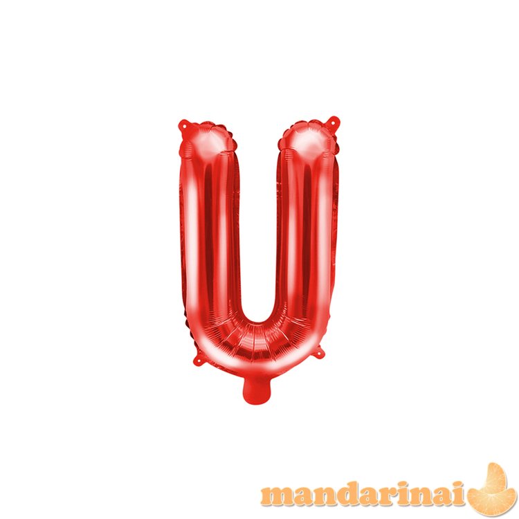 Foil Balloon Letter U , 35cm, red