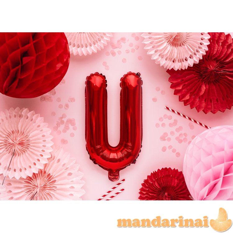 Foil Balloon Letter U , 35cm, red