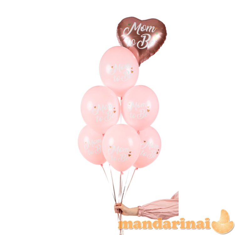 Balloons 30 cm, Mom to Be, Pastel Pale Pink (1 pkt / 6 pc.)