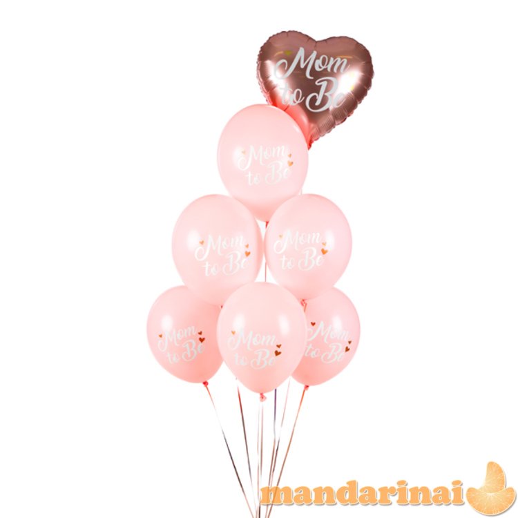 Balloons 30 cm, Mom to Be, Pastel Pale Pink (1 pkt / 6 pc.)