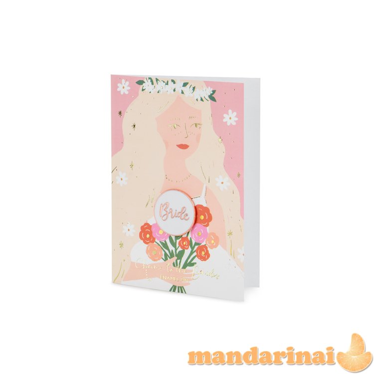 Card with enamel pin Bride, 10.5x15 cm