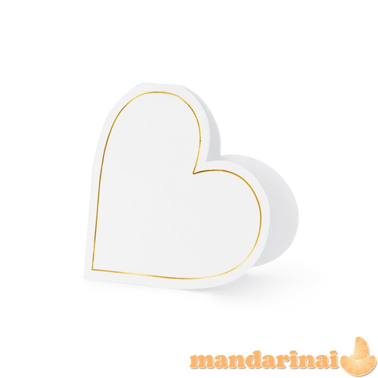 Place cards Hearts, 15.7x22 cm, white (1 pkt / 10 pc.)