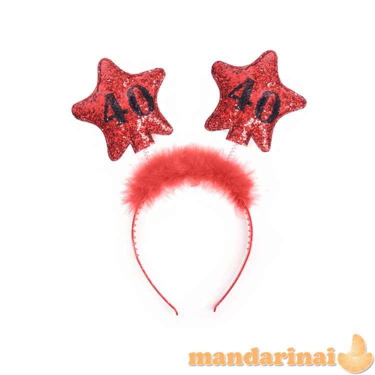 Headband with stars 40, red