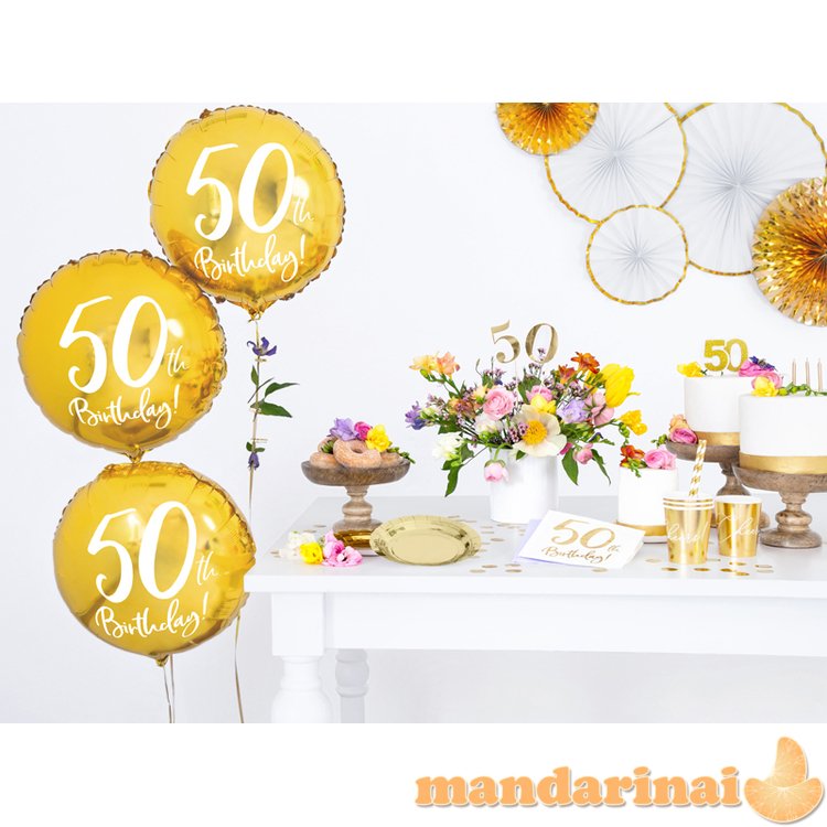 Napkins 50th Birthday, white, 33x33cm (1 pkt / 20 pc.)