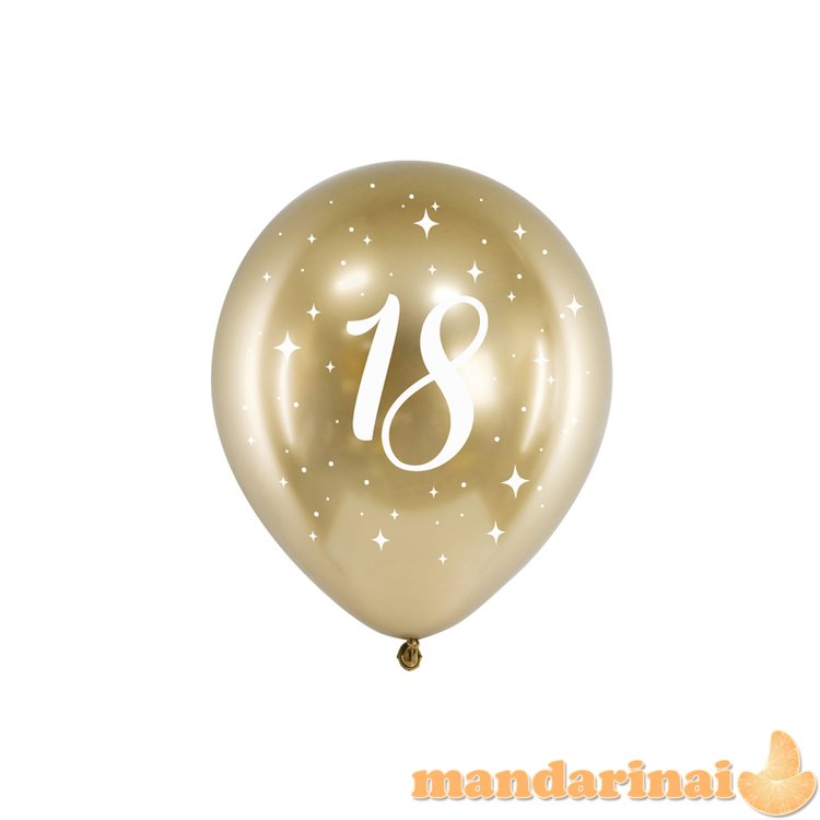 Glossy Balloons 30cm, 18, gold (1 pkt / 6 pc.)