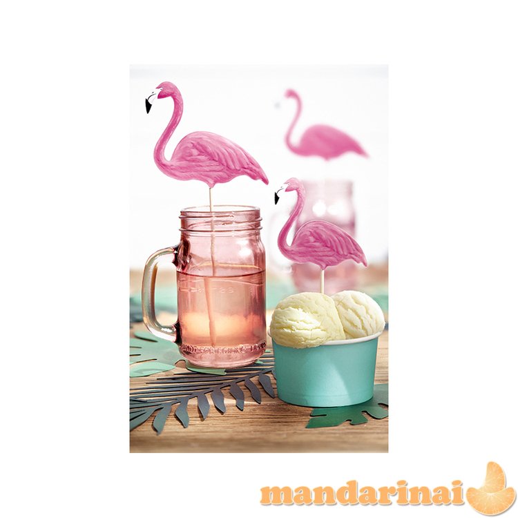 Toppers Aloha - Flamingos, 15-23.5cm (1 pkt / 6 pc.)