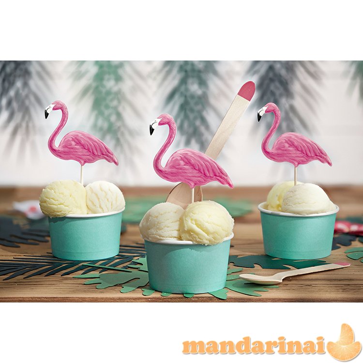 Toppers Aloha - Flamingos, 15-23.5cm (1 pkt / 6 pc.)