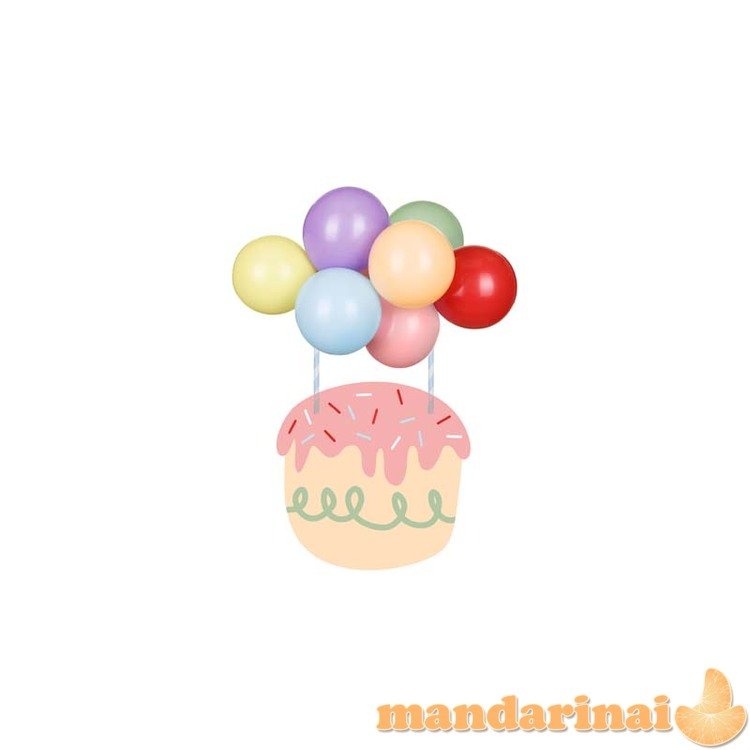 Balloon cake topper rainbow, mix, 29 cm