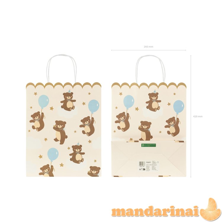 Gift bag Teddy bears, mix, 26x32.5x13 cm