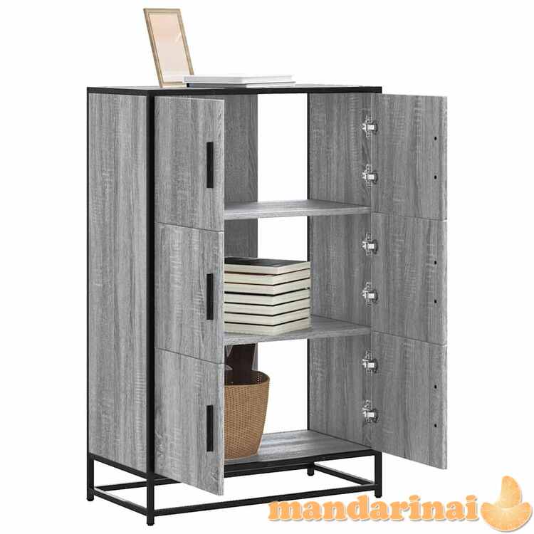 Highboard pilka sonoma inžinerinė mediena ir metalas