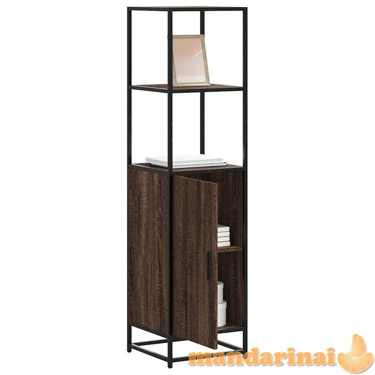 Highboard rudas ąžuolas 35,5x35x139 cm mediena ir metalas