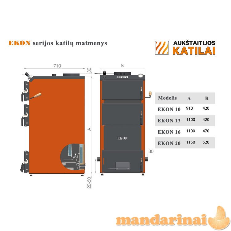 Katilas kieto kuro &quot EKON 20&quot 20 kW