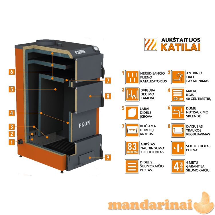 Katilas kieto kuro &quot EKON 20&quot 20 kW