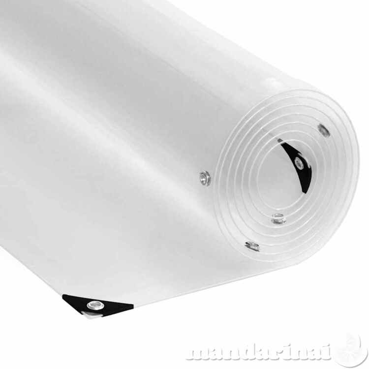 Skaidrus brezentas su ąselėmis 2x6 m pvc