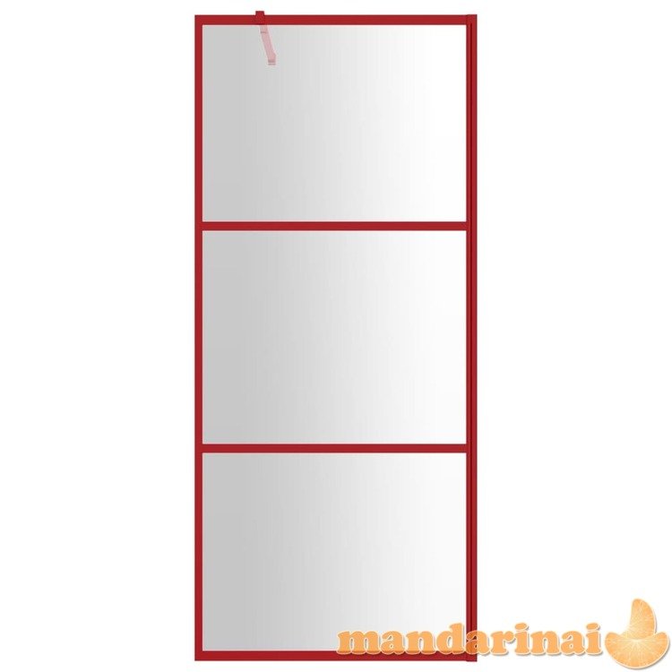 Dušo sienelė su skaidriu raudonu esg stiklu, 80x195cm