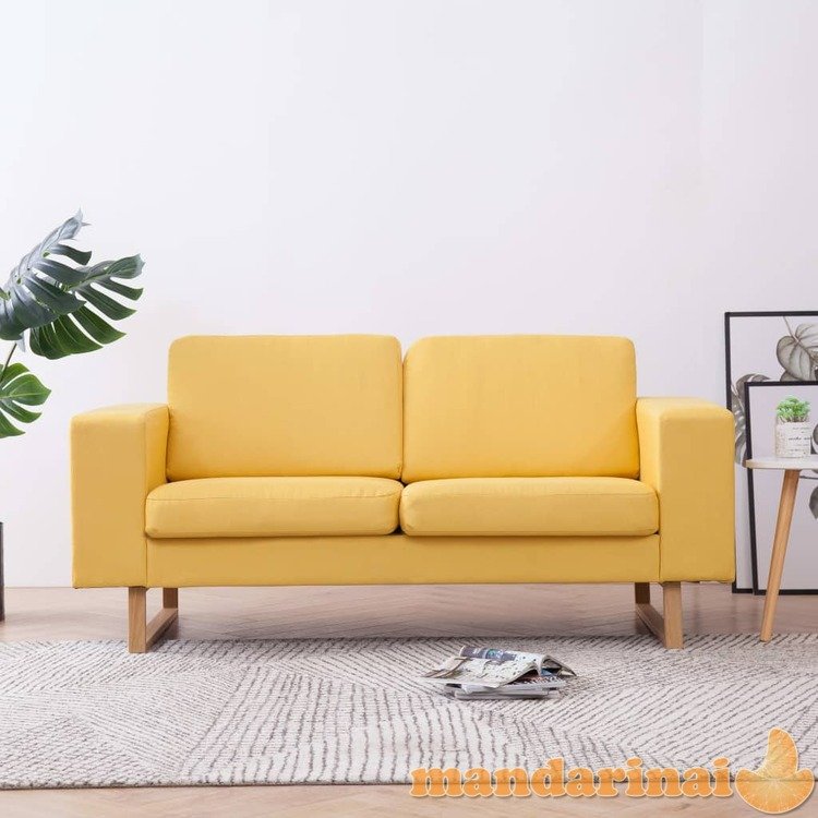 Dvivietė sofa, geltona, audinys