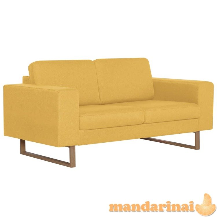 Dvivietė sofa, geltona, audinys