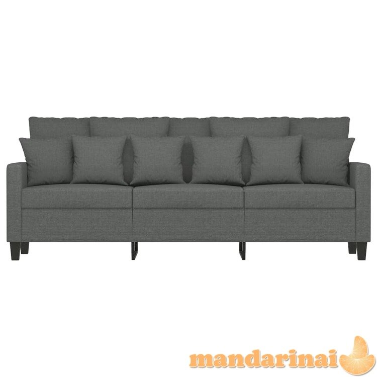 Trivietė sofa, tamsiai pilkos spalvos, 180cm, audinys