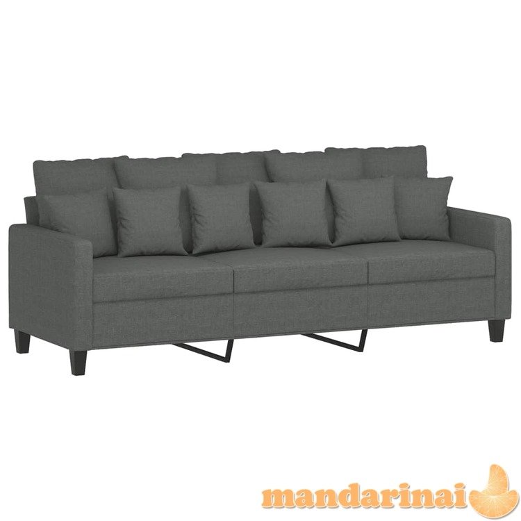 Trivietė sofa, tamsiai pilkos spalvos, 180cm, audinys