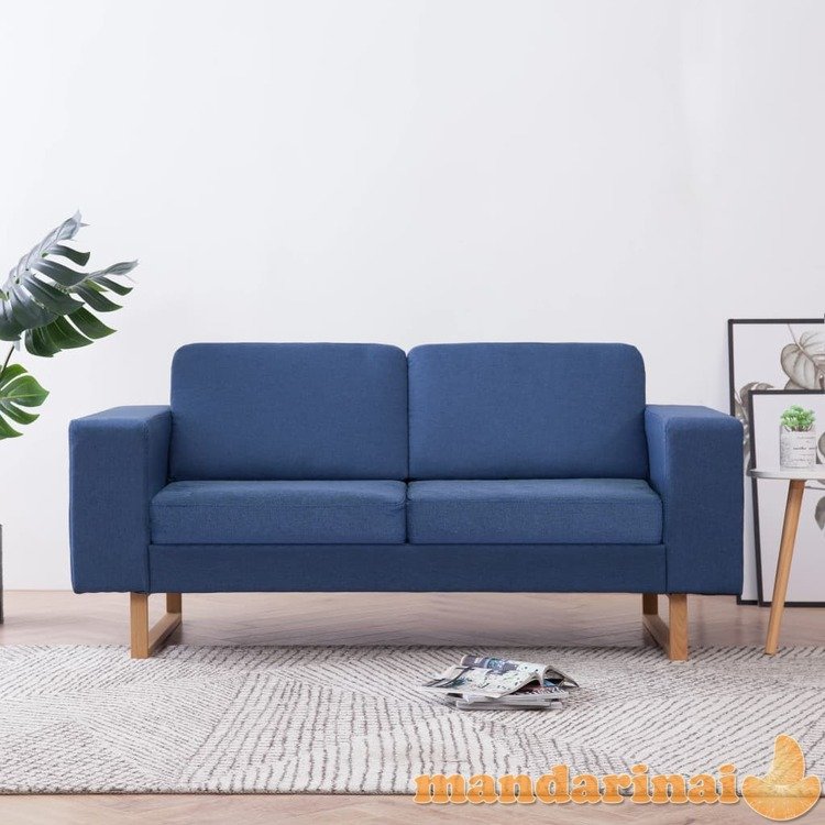 Dvivietė sofa, mėlyna, audinys