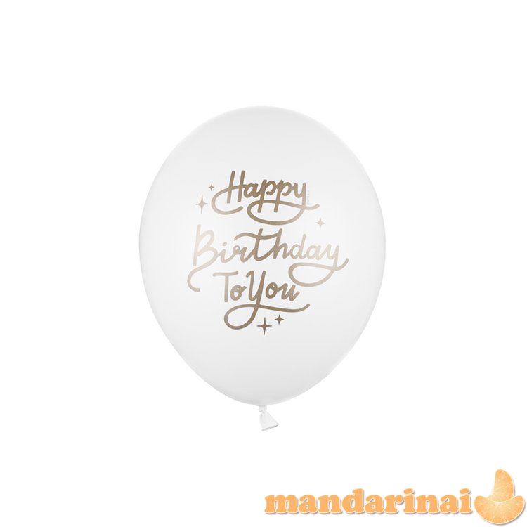 Balloons 30 cm, Happy Birthday To You, Pastel Pure White (1 pkt / 50 pc.)