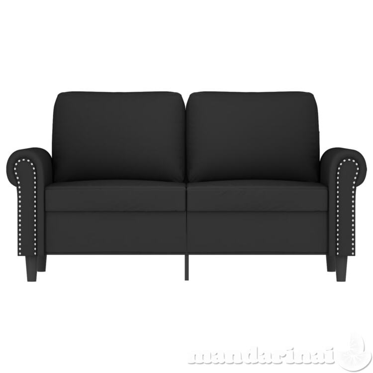 Dvivietė sofa, juodos spalvos, 120cm, aksomas