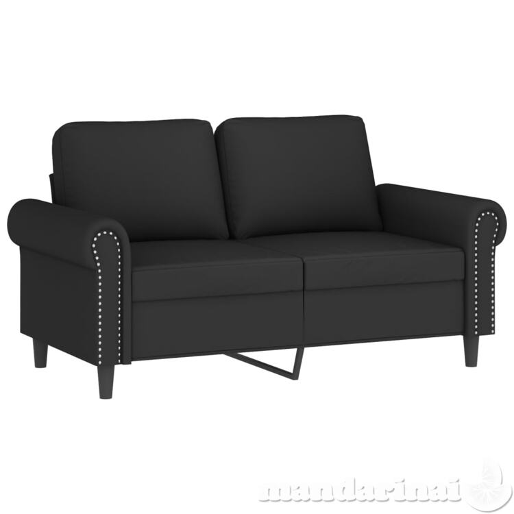 Dvivietė sofa, juodos spalvos, 120cm, aksomas