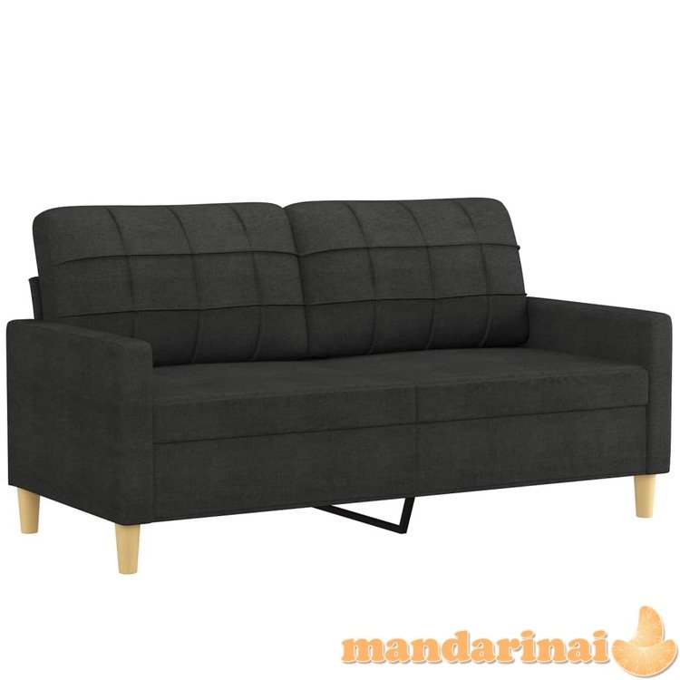 Dvivietė sofa, juodos spalvos, 140cm, audinys