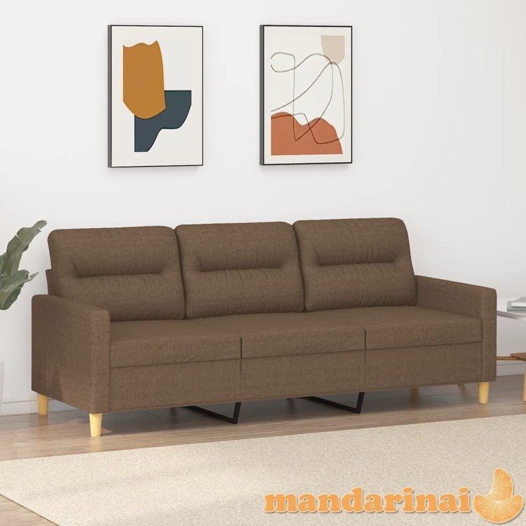 Trivietė sofa, rudos spalvos, 180cm, audinys