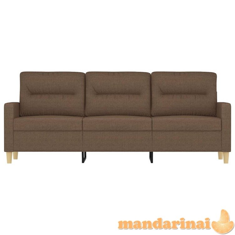 Trivietė sofa, rudos spalvos, 180cm, audinys