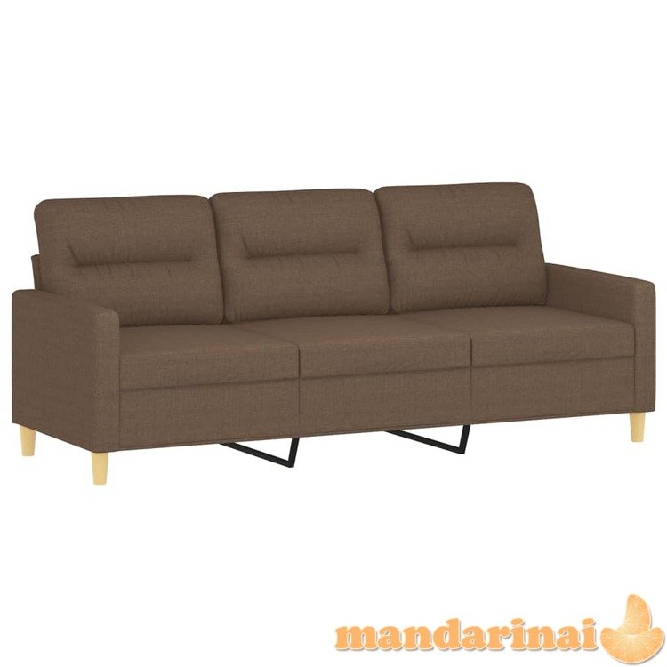 Trivietė sofa, rudos spalvos, 180cm, audinys