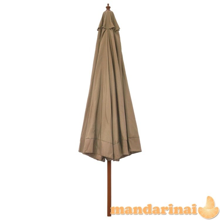 Lauko skėtis su mediniu stulpu, taupe spalvos, 330cm