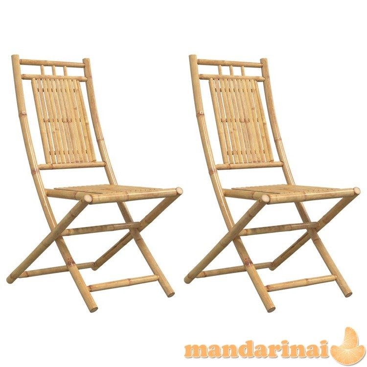 Sulankstomos sodo kėdės, 2vnt., 46x66x99cm, bambukas
