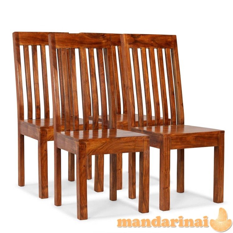 Valgom. kėdės, 4vnt., med. su rausv. dalberg. apd., modern.