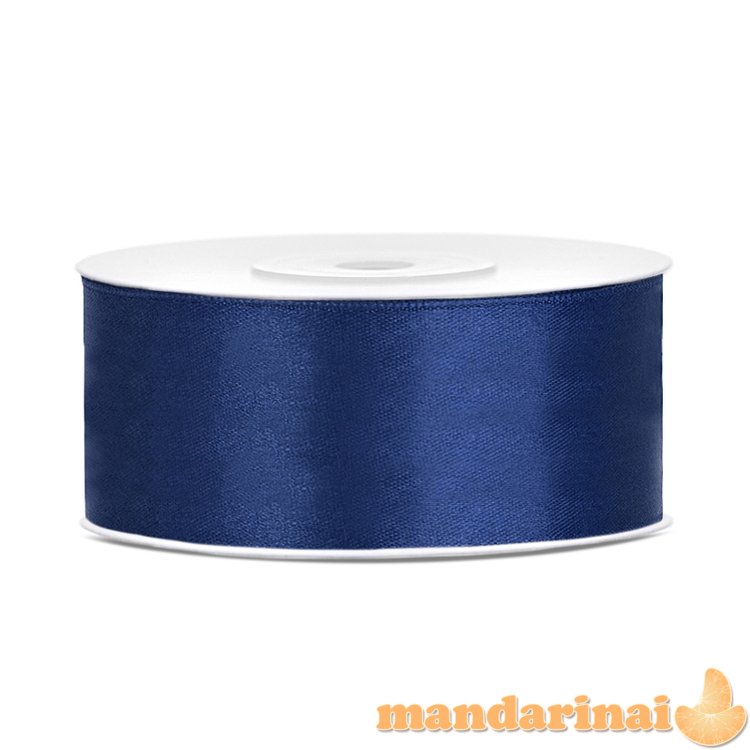 Satin Ribbon, navy blue, 25mm/25m (1 pc. / 25 lm)