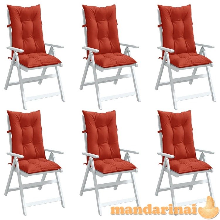 Kėdės pagalvėlės, 6vnt., raudonos, 120x50x7cm, audinys