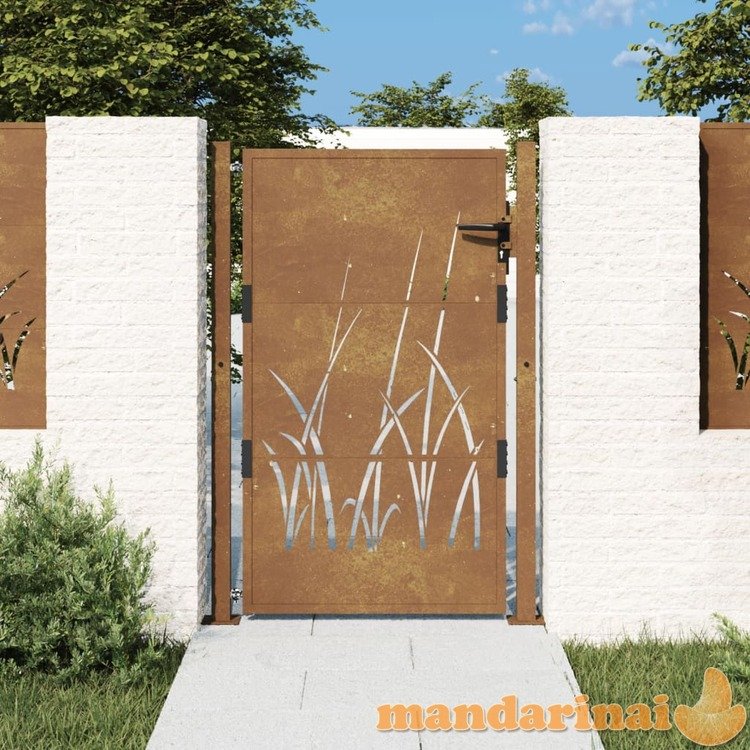 Sodo vartai, 105x155cm, corten plienas, žolės dizaino