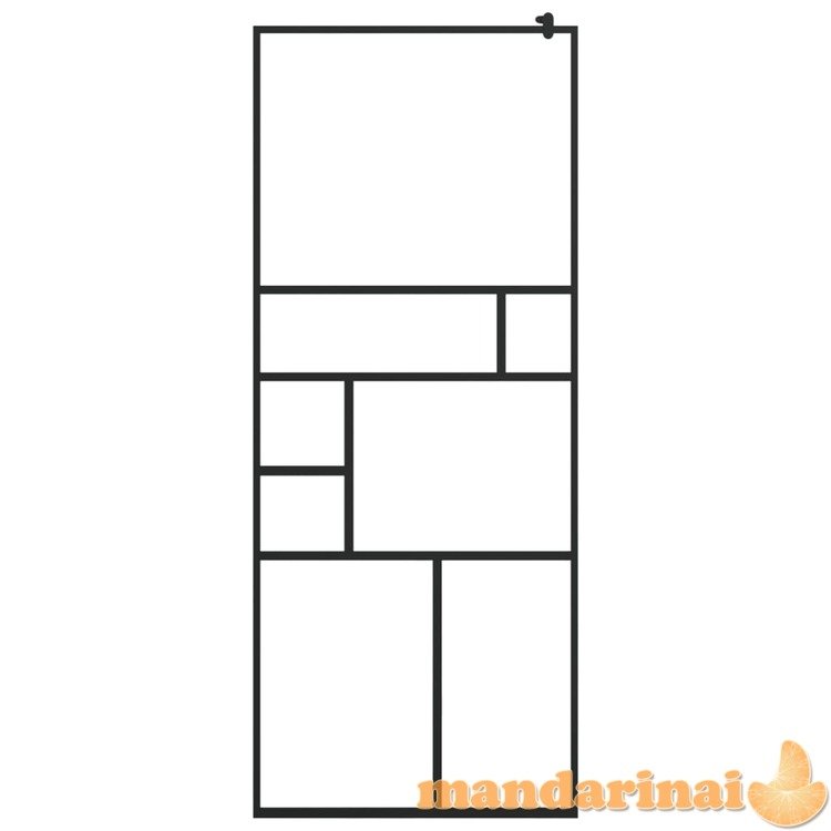 Dušo sienelė su skaidriu esg stiklu, juodos spalvos, 80x195cm