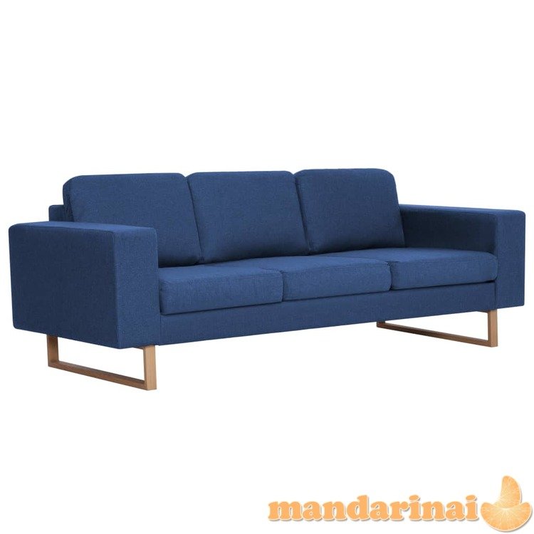 Trivietė sofa, mėlyna, audinys