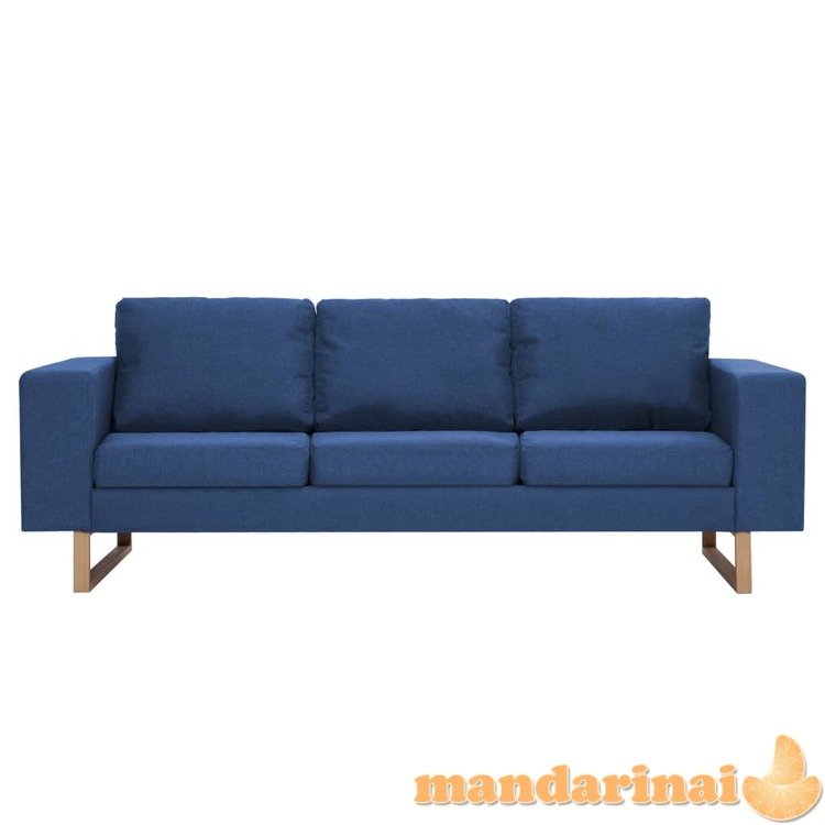 Trivietė sofa, mėlyna, audinys