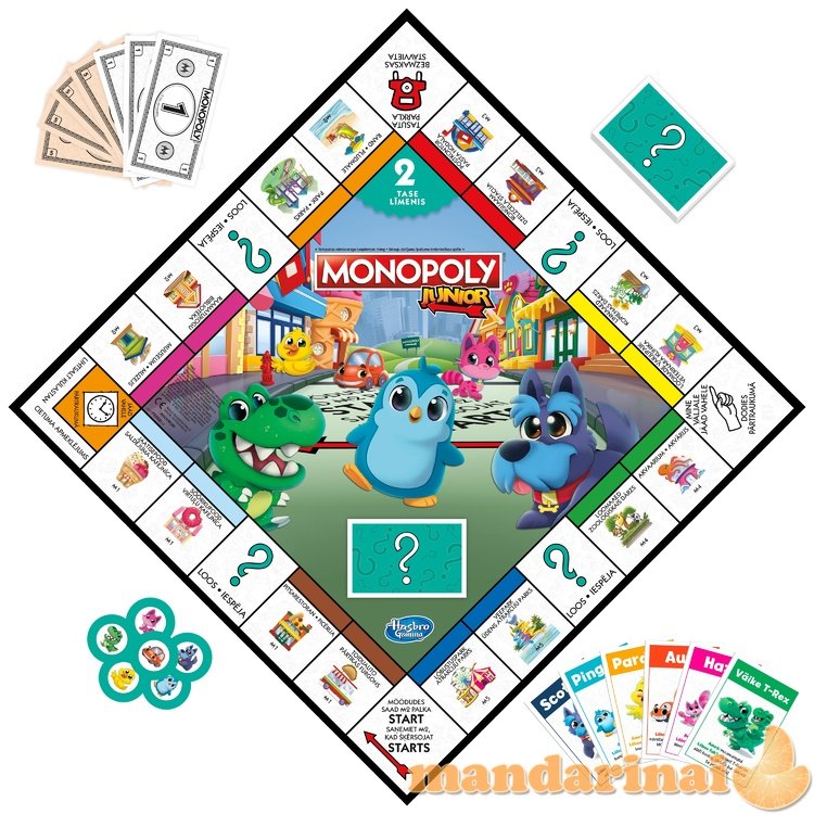 MONOPOLY Board game Junior 2 Games In 1 (in Latvian and Estonian lang.)