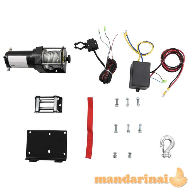 12 v elektrinė gervė, 1 360 kg, su montavimo plokšte ir lūpa