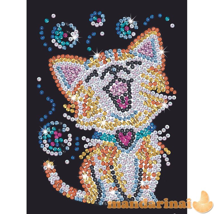 KITFIX DIY „Sequin Art“ raudonasis rinkinys „Kačiukas ir burbulai“