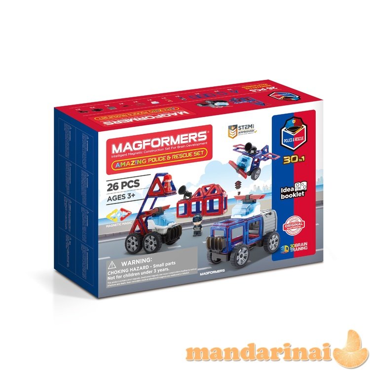 MAGFORMERS Magnetinis rinkinys „Pagalbos tarnybos“, 26 vnt.