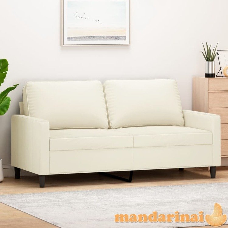 Dvivietė sofa, kreminės spalvos, 140cm, aksomas