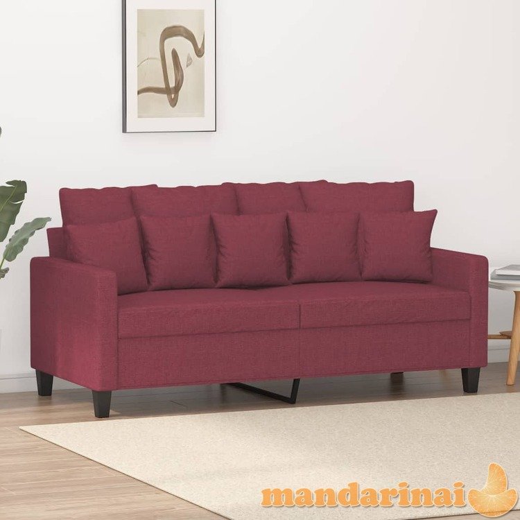 Dvivietė sofa, raudonojo vyno spalvos, 140cm, audinys