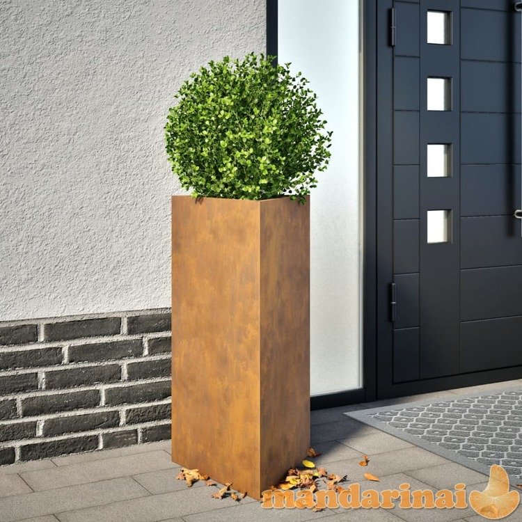 Sodo lovelis, 40x34,5x70cm, corten plienas, trikampis