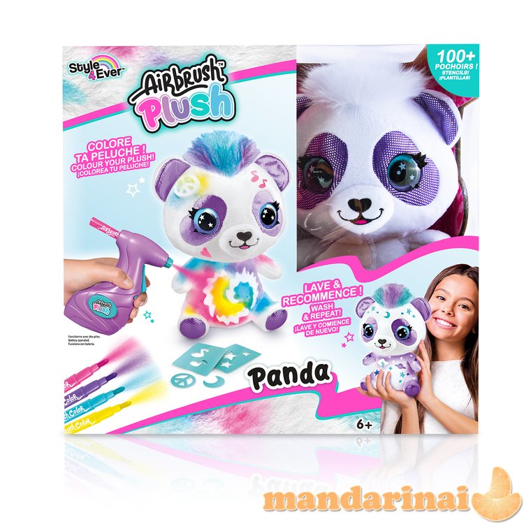 AIRBRUSH PLUSH Rinkinys su aerografu „Panda , 25 cm