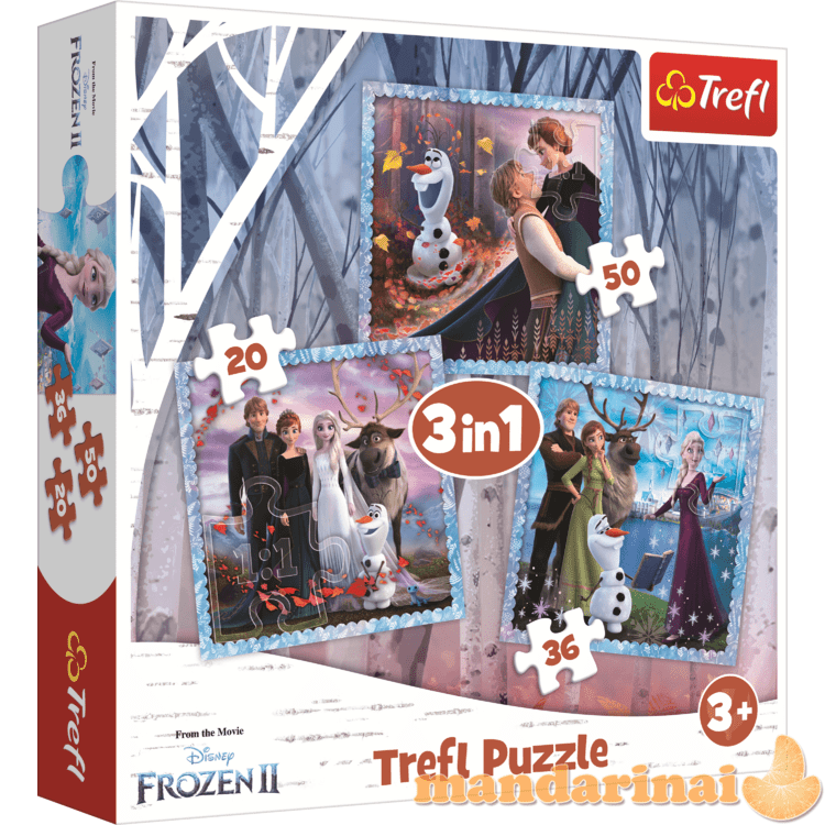 TREFL FROZEN 3 dėlionių rinkinys „Ledo šalis 2“