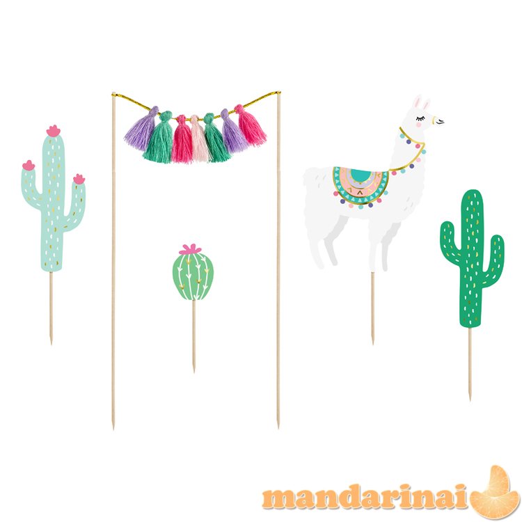 Cake toppers Llama, 9-20cm (1 pkt / 5 pc.)